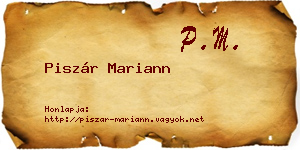 Piszár Mariann névjegykártya