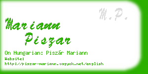 mariann piszar business card